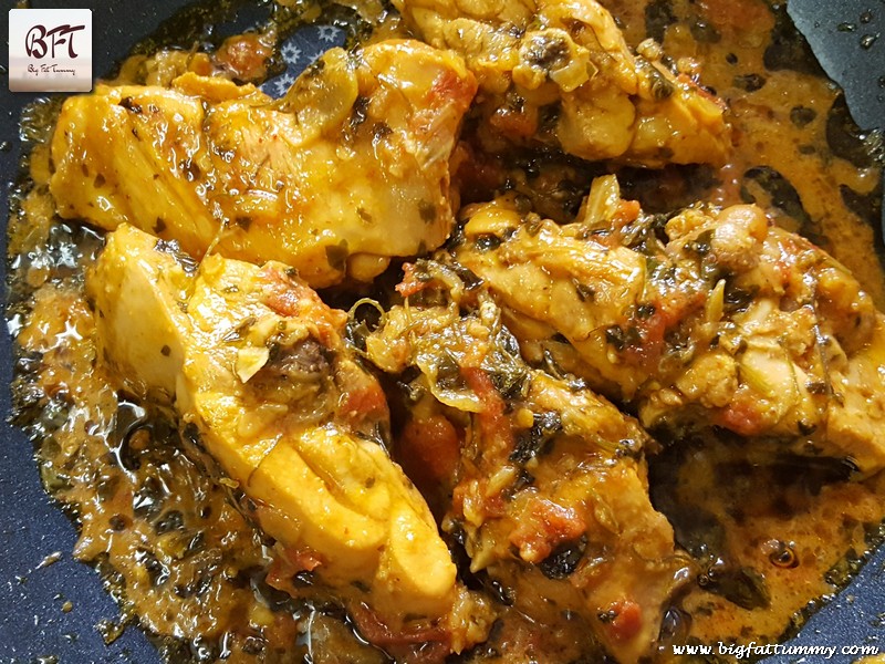 Preparation of Methi Chicken