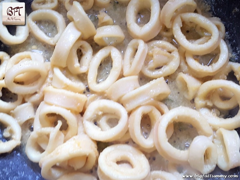 Preparation of Kerala Squid Coconut Stir Fry