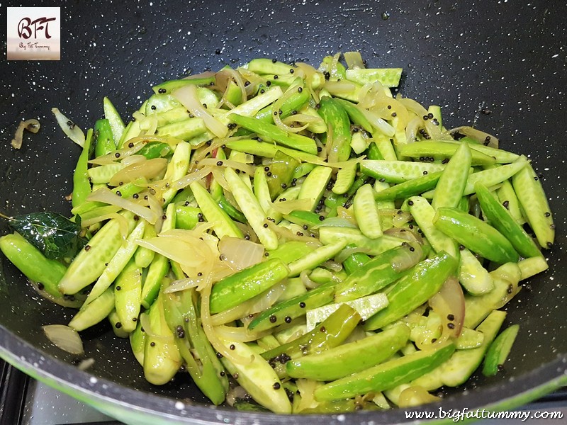 Preparation of Cashewnut Tendli Bhaji (vegetable)