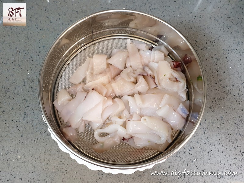 Preparation of Fried Pepper Squid Rings