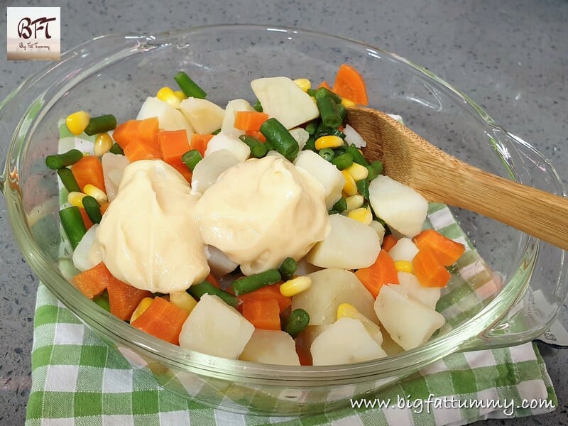 Making of Mixed Vegetable Mayo Salad