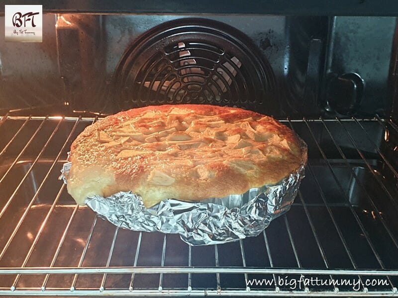 Preparation of Apple Cake with Custard Topping