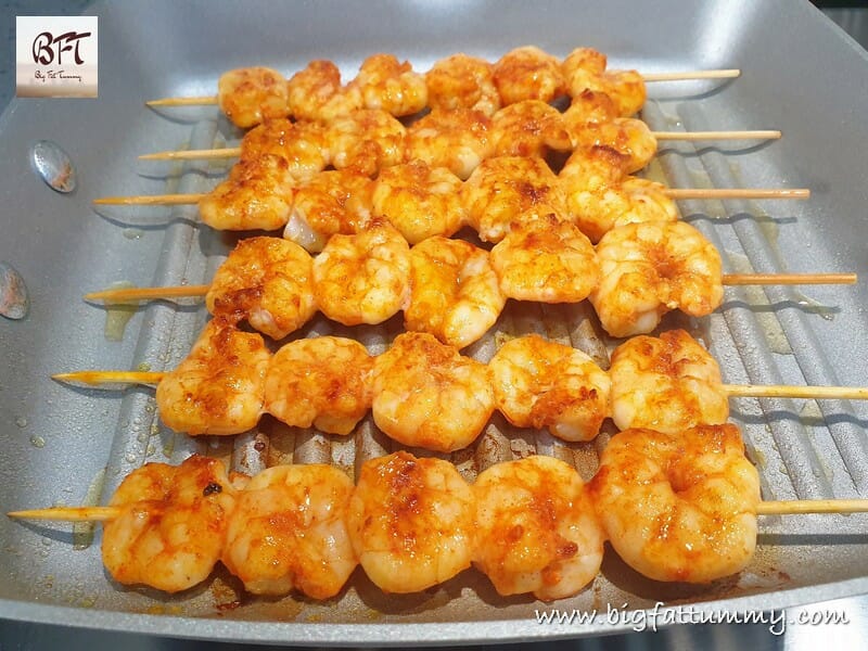 Preparation of Prawns on a Stick - Goan Style